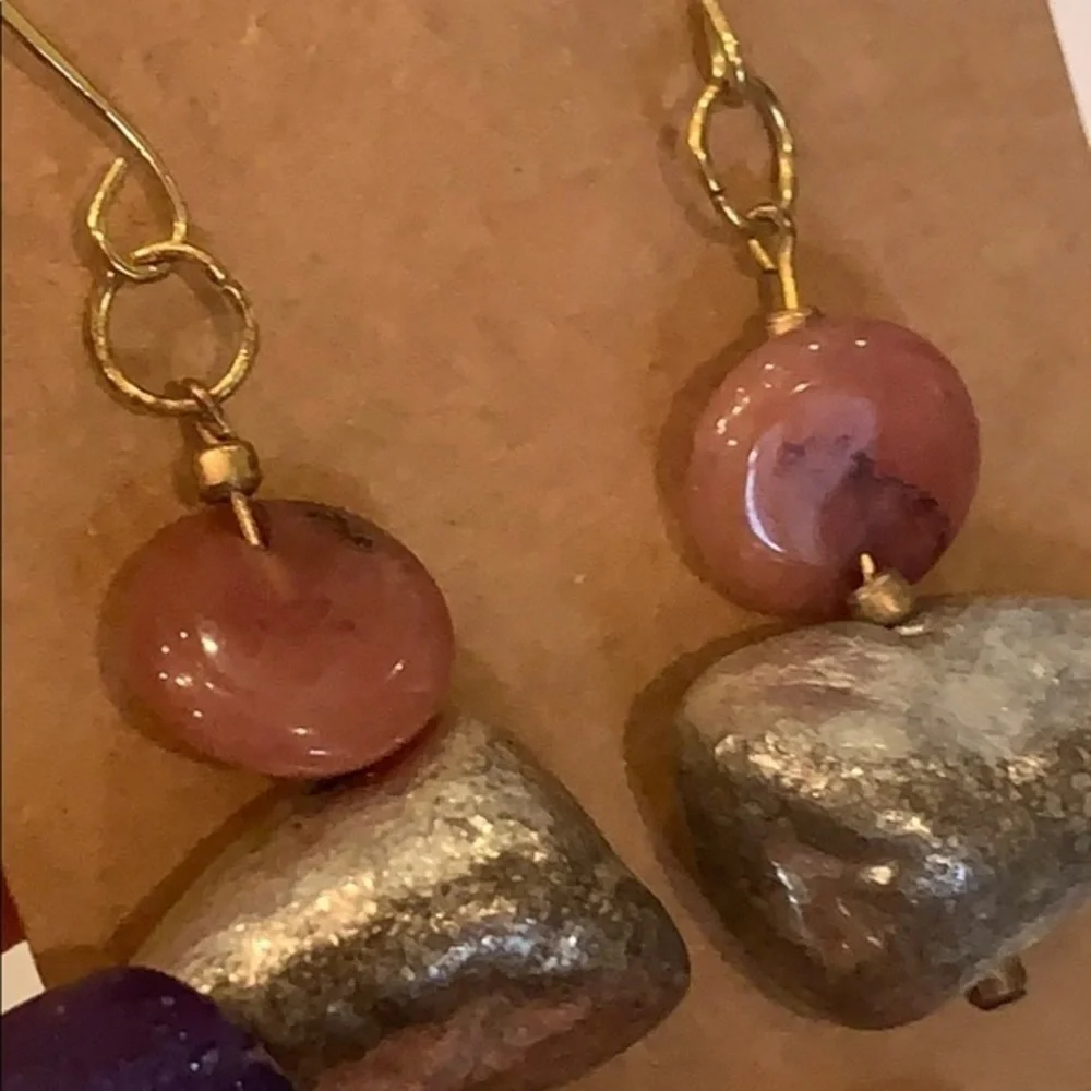 💐5/25 glass stone drop dangle statement